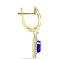 Goldplattierte Silberohrringe mit blauem Achat und marokkanischem Amethyst
