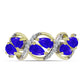 Goldplattierter Silberring mit blauem Achat und weißem Topas
