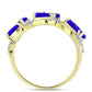 Goldplattierter Silberring mit blauem Achat und weißem Topas