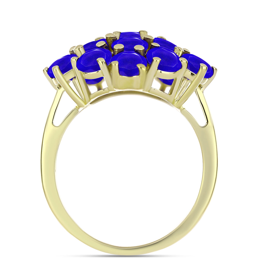 Goldplattierter Silberring mit blauem Achat
