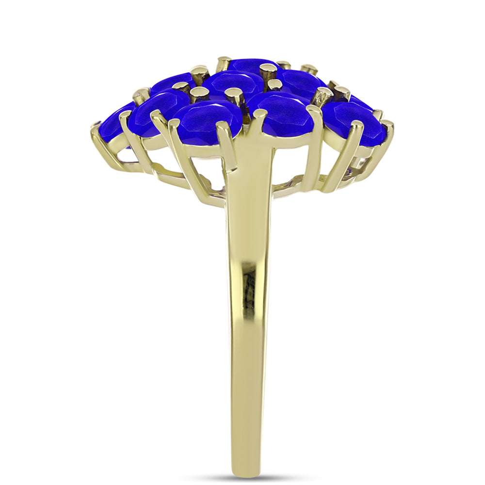 Goldplattierter Silberring mit blauem Achat 4 