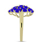 Goldplattierter Silberring mit blauem Achat