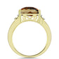 Goldplattierter Silberring mit Cognac-Quarz und weißem Topas