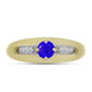Goldplattierter Silberring mit blauem Achat und weißem Topas