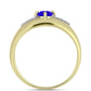 Goldplattierter Silberring mit blauem Achat und weißem Topas