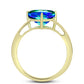 Goldplattierter Silberring mit Pfauenquarz