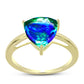 Goldplattierter Silberring mit Pfauenquarz
