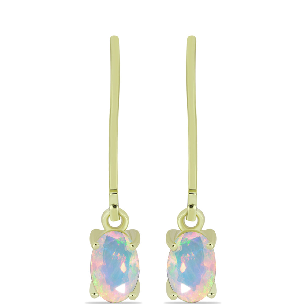 Goldplattierte Silberohrringe mit Welo-Opal 1 