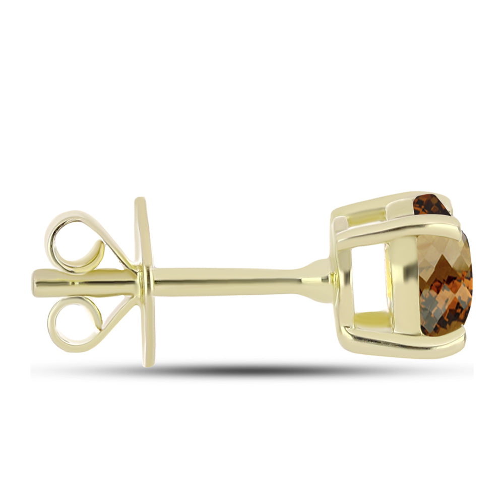Goldplattierte Silberohrringe mit Cognac-Quarz 2 
