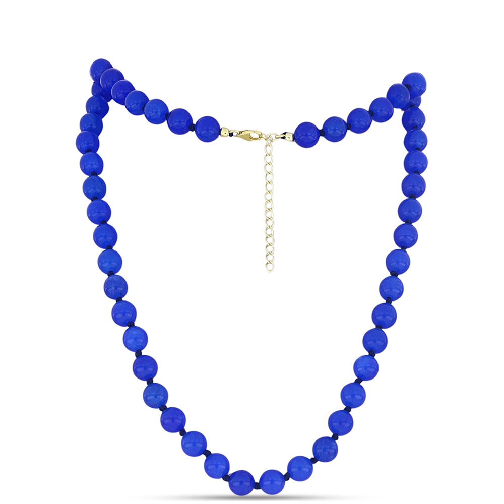 Goldplattierte Silberhalskette mit blauem Achat 1 