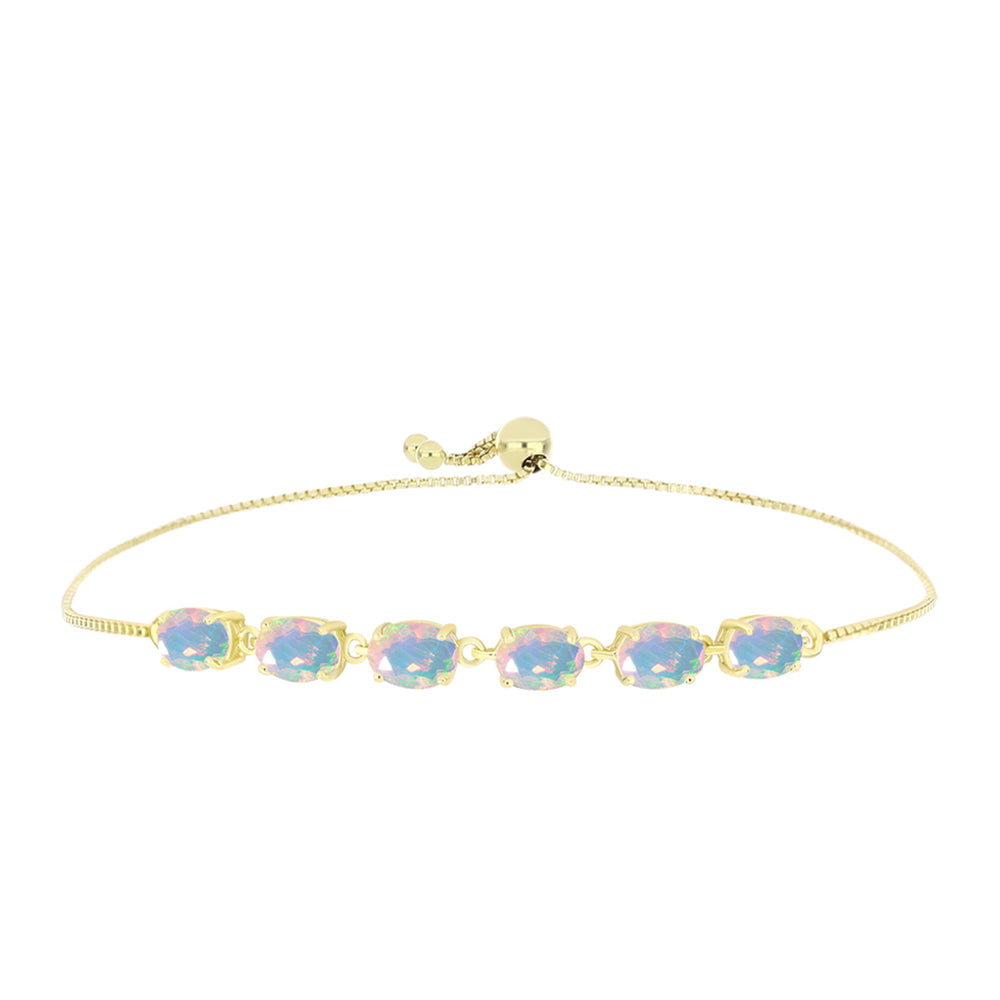 Goldplattiertes Silberarmband mit Welo-Opal 1 