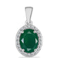 Silberanhänger mit grünem Chalcedon und weißem Topas