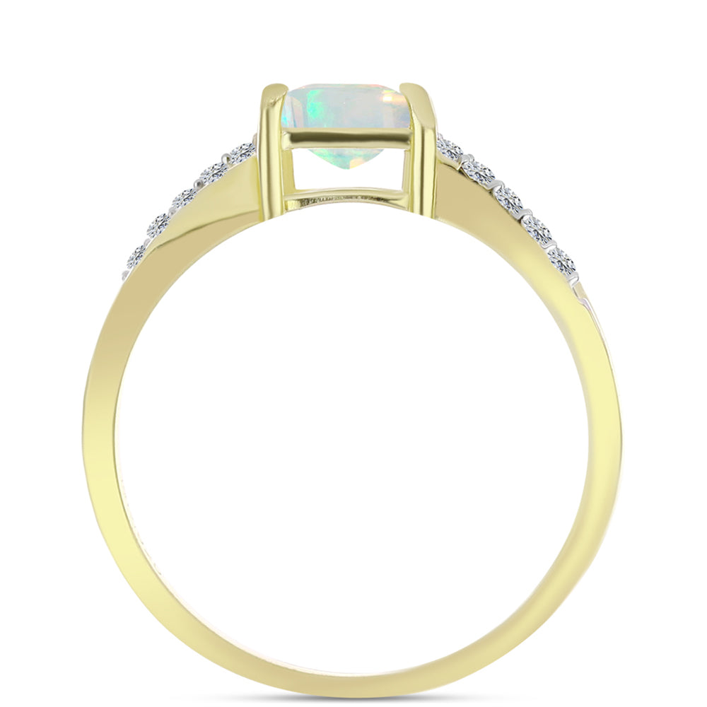 Goldplattierter Silberring mit Welo-Opal und weißem Topas 2 