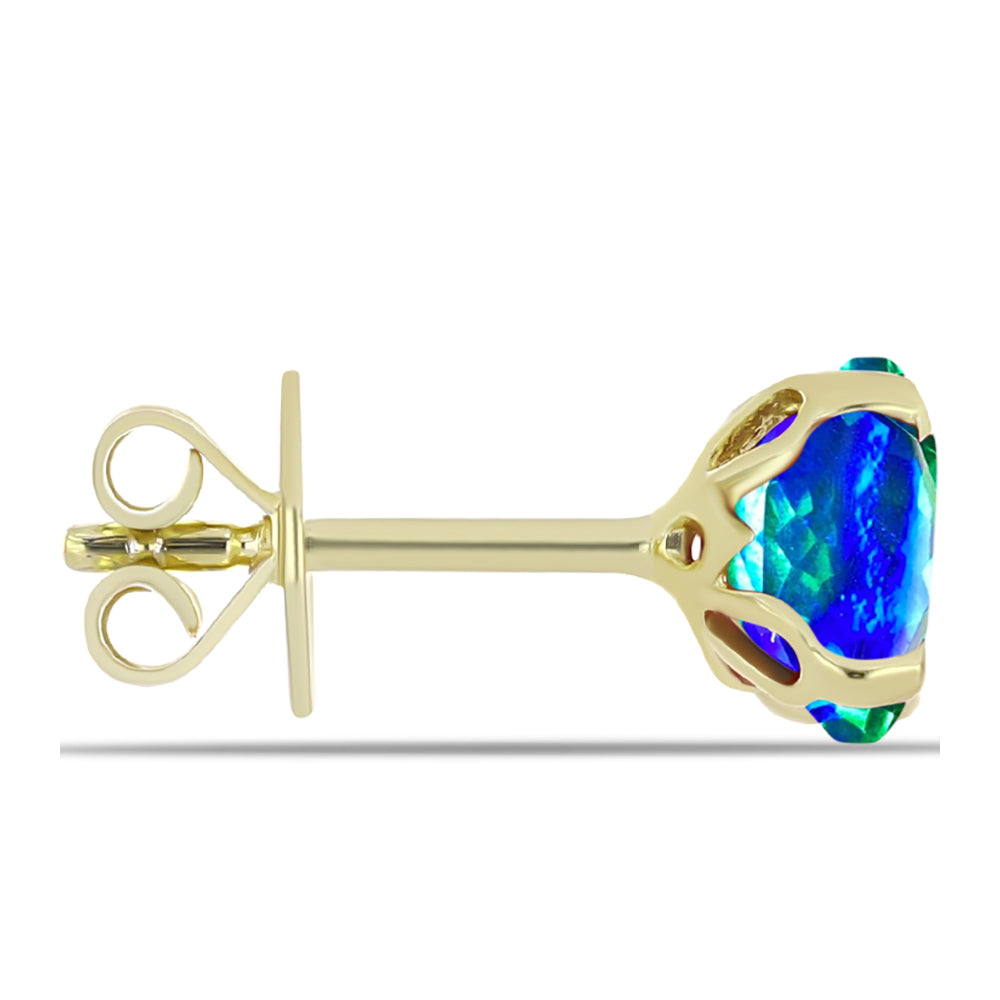 Goldplattierte Silberohrringe mit Pfauenquarz