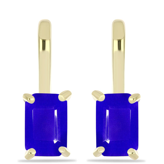 Goldplattierte Silberohrringe mit blauem Achat