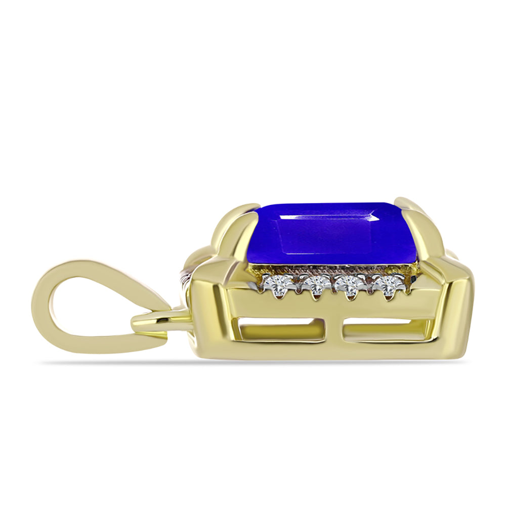 Goldplattierter Silberanhänger mit blauem Achat und weißem Topas 2 