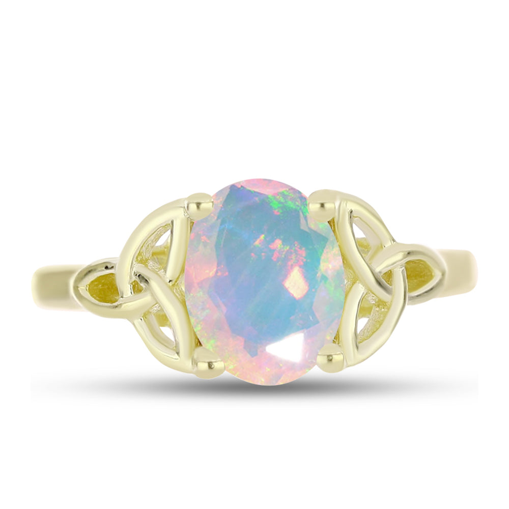 Goldplattierter Silberring mit Welo-Opal