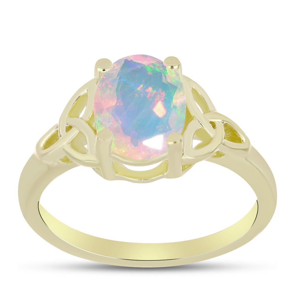 Goldplattierter Silberring mit Welo-Opal 3 