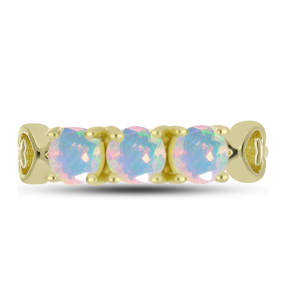 Goldplattierter Silberring mit Welo-Opal