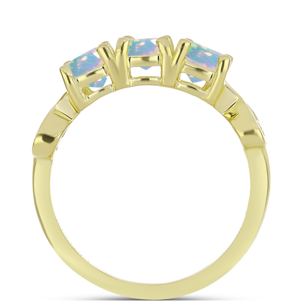 Goldplattierter Silberring mit Welo-Opal 2 
