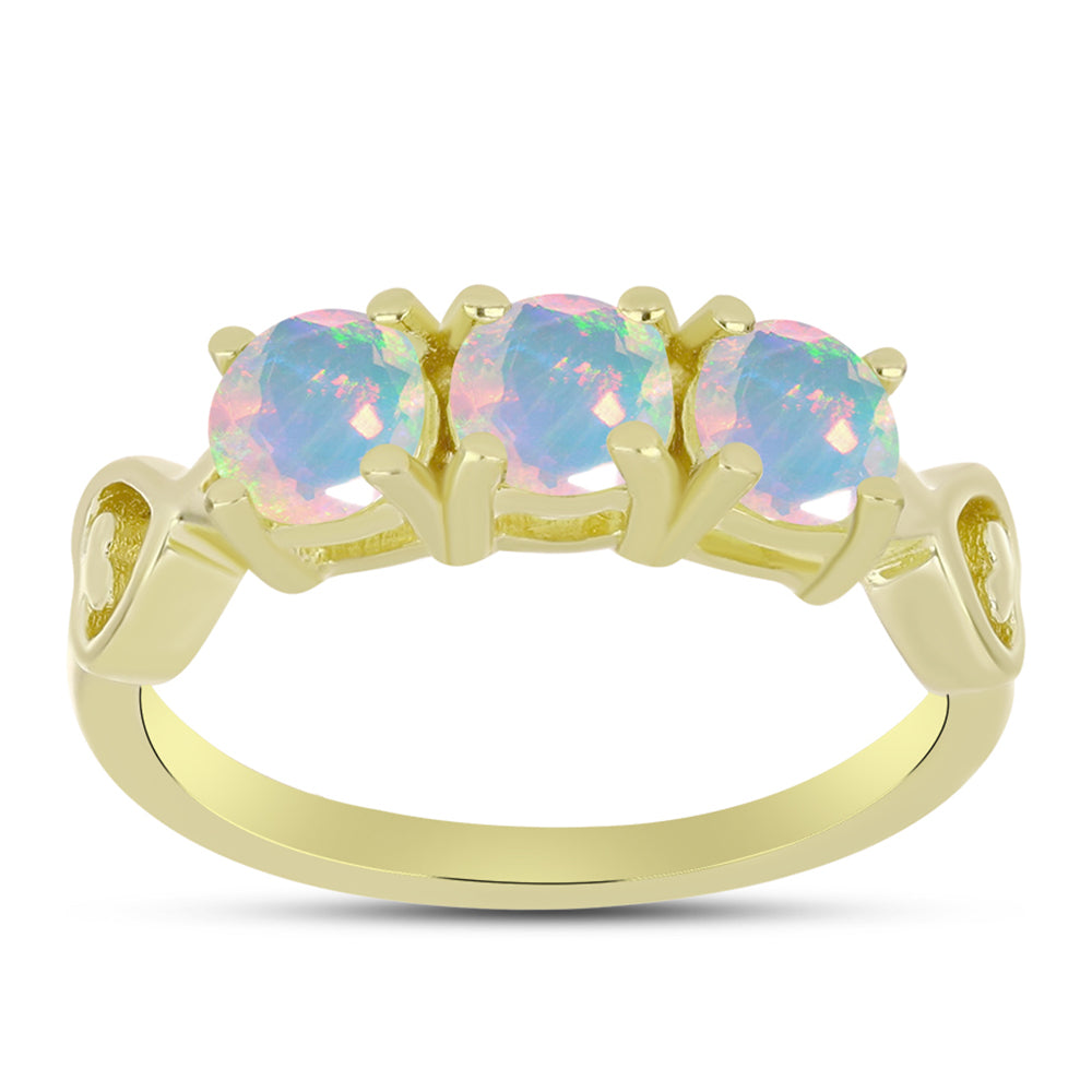 Goldplattierter Silberring mit Welo-Opal