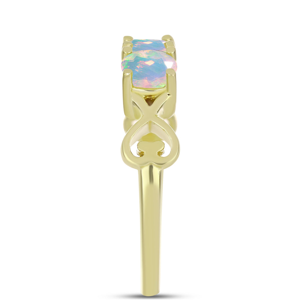 Goldplattierter Silberring mit Welo-Opal 4 