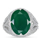 Silberring mit grünem Chalcedon und weißem Topas