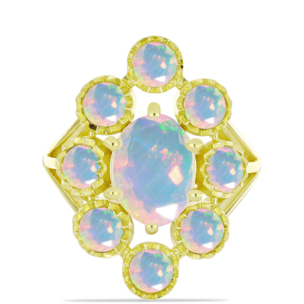 Goldplattierter Silberring mit Welo-Opal