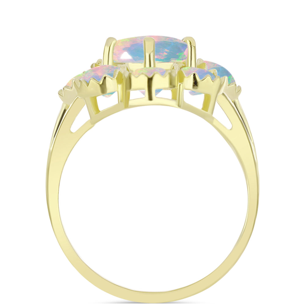 Goldplattierter Silberring mit Welo-Opal