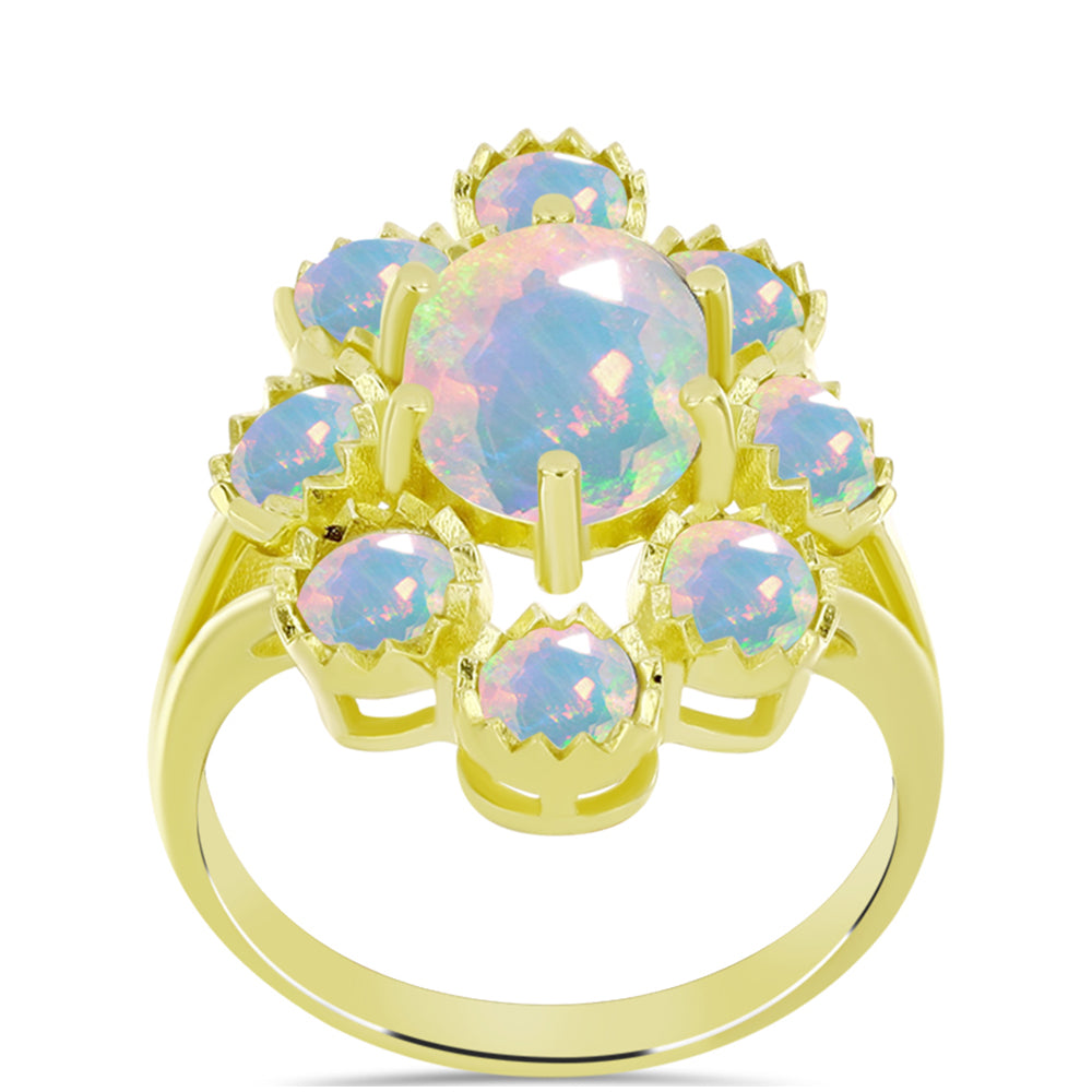 Goldplattierter Silberring mit Welo-Opal