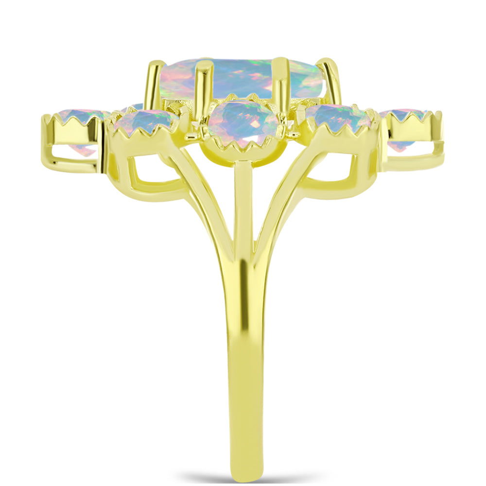 Goldplattierter Silberring mit Welo-Opal
