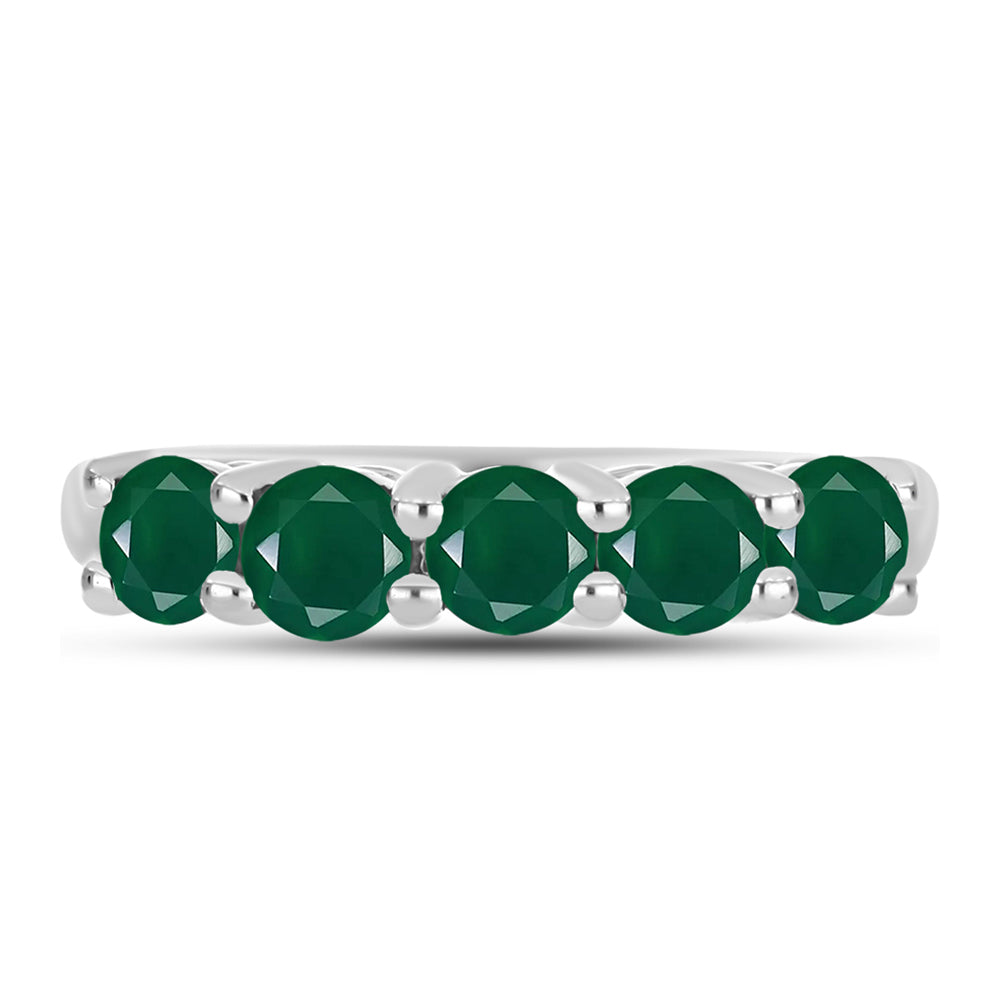 Silberring mit grünem Chalcedon 1 