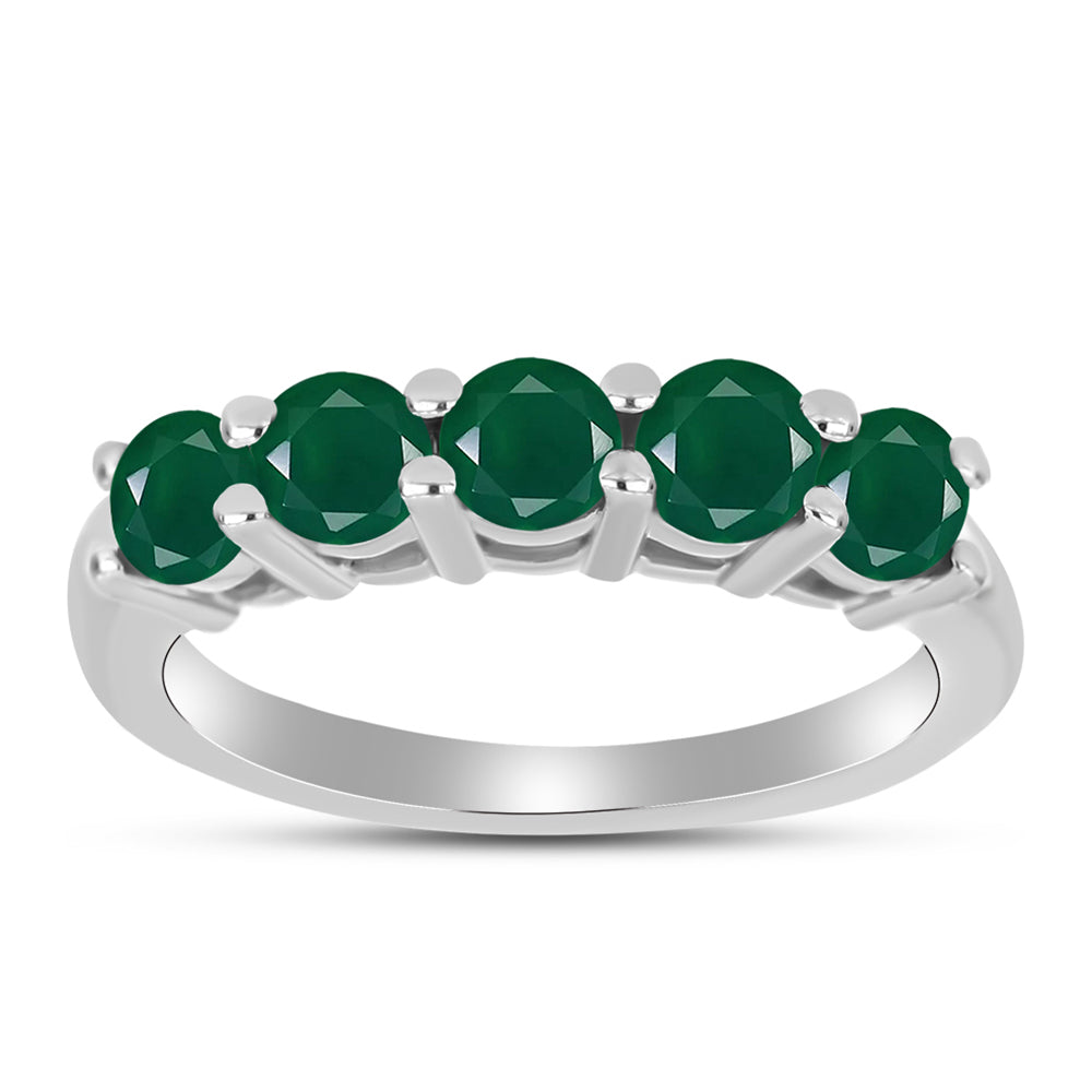 Silberring mit grünem Chalcedon 3 
