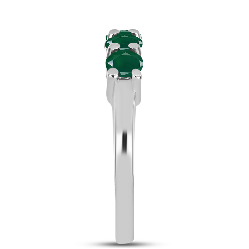 Silberring mit grünem Chalcedon 4 