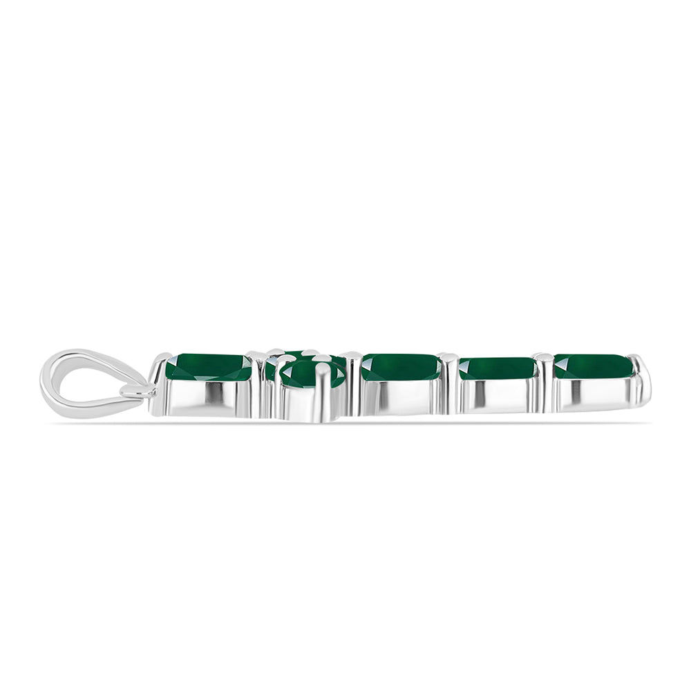 Silberanhänger mit grünem Chalcedon