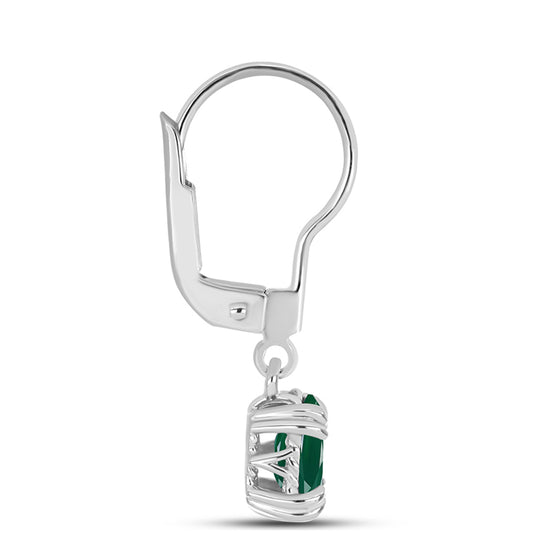 Silberohrringe mit grünem Chalcedon