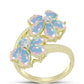 Goldplattierter Silberring mit Welo-Opal und weißem Topas