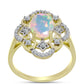 Goldplattierter Silberring mit Welo-Opal und weißem Topas