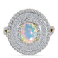 Goldplattierter Silberring mit Welo-Opal und weißem Zirkon