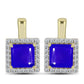 Goldplattierte Silberohrringe mit blauem Achat und weißem Topas