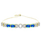 Goldplattiertes Silberarmband mit Pfauenquarz und weißem Topas