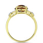 Goldplattierter Silberring mit Cognac-Quarz und weißem Topas