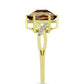 Goldplattierter Silberring mit Cognac-Quarz und weißem Topas