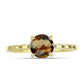 Goldplattierter Silberring mit Cognac-Quarz