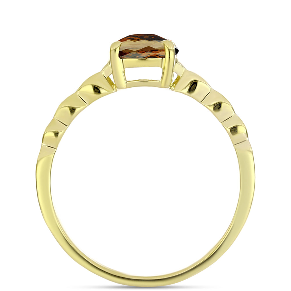 Goldplattierter Silberring mit Cognac-Quarz 2 