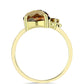 Goldplattierter Silberring mit Cognac-Quarz