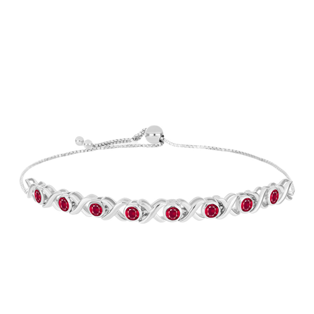 Silberarmband mit Rubin aus Madagaskar
