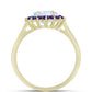 Goldplattierter Silberring mit Regenbogenmondstein und marokkanischem Amethyst