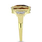 Goldplattierter Silberring mit Cognac-Quarz und weißem Topas