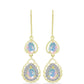 Goldplattierte Silberohrringe mit Welo-Opal und weißem Topas